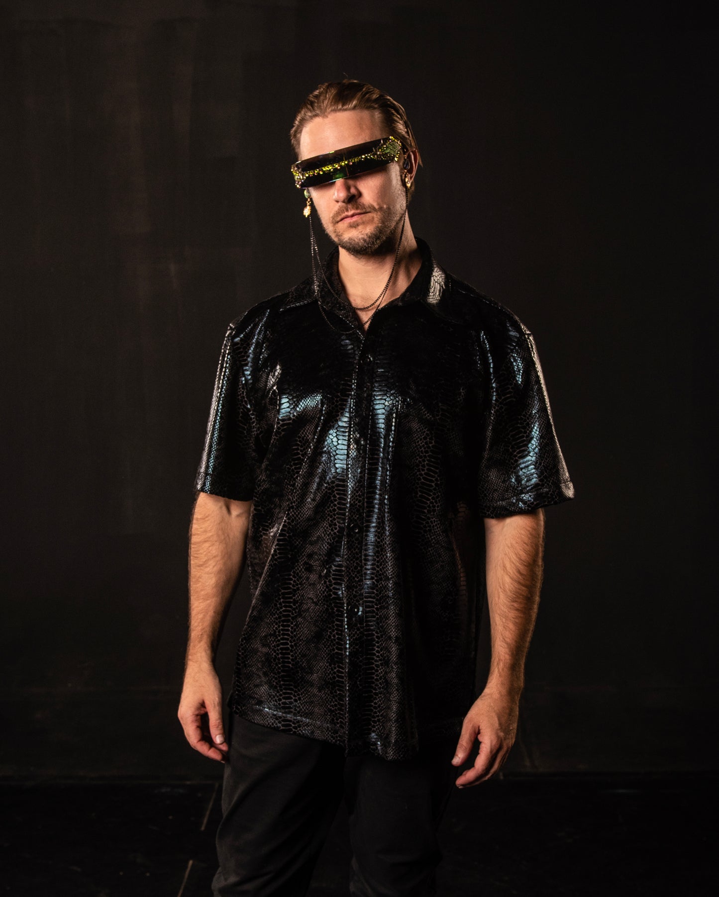 Apollo Snake Velvet Button Down image 0
