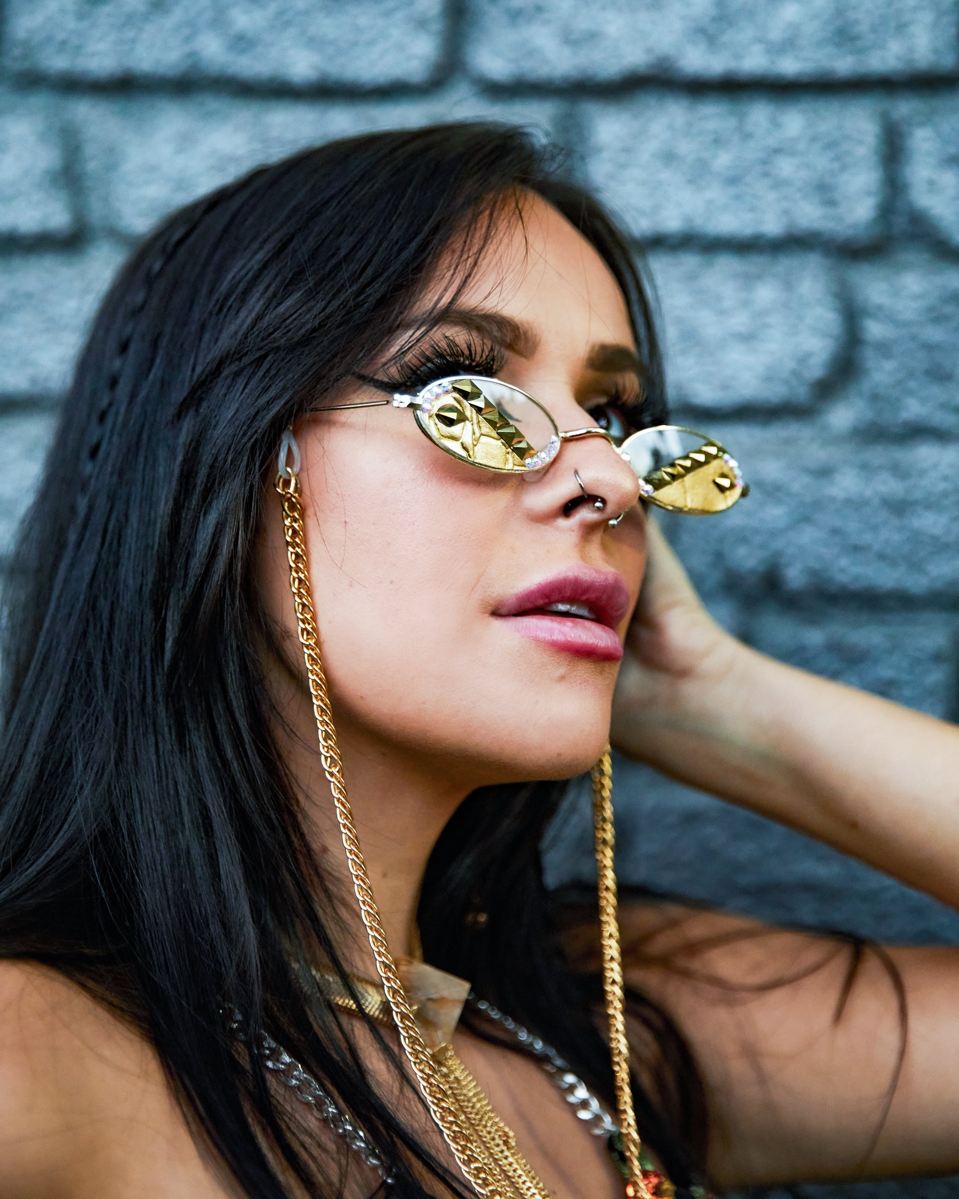 Golden Aura Oval Glasses - Gold image 2