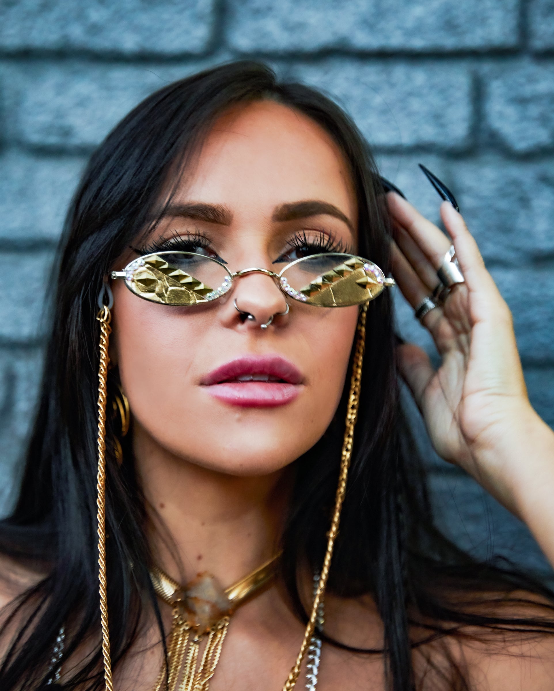 Golden Aura Oval Glasses - Gold image 1