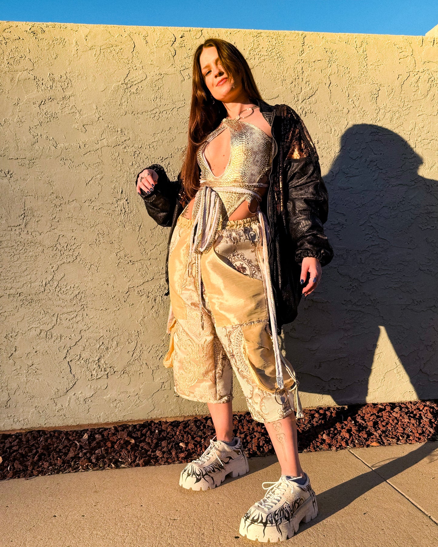 Ivory Rose Unisex Upholstery Cargo Shorts