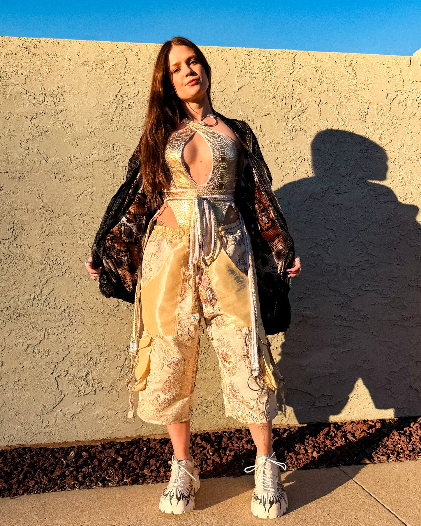 Ivory Rose Unisex Upholstery Cargo Shorts