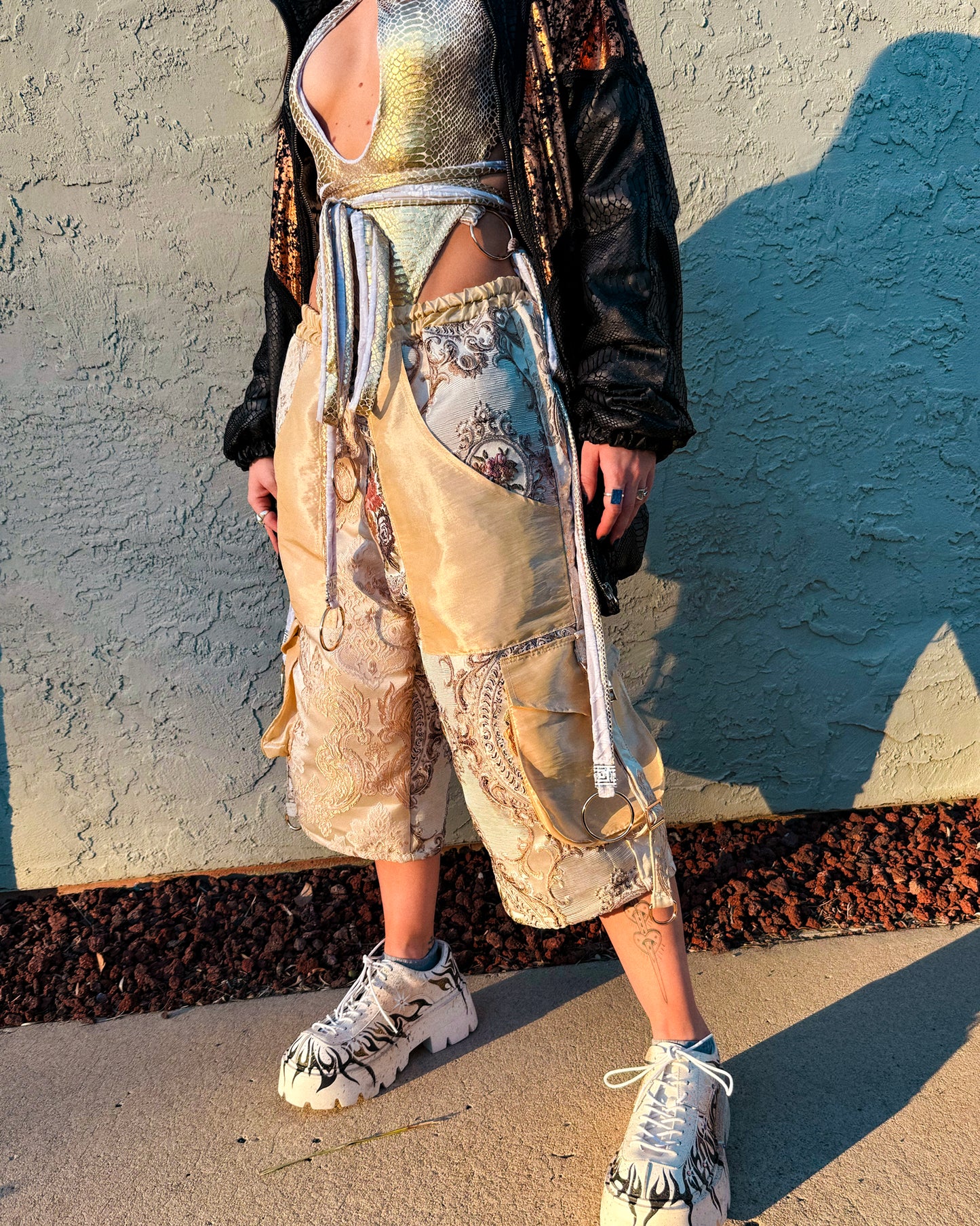 Ivory Rose Unisex Upholstery Cargo Shorts