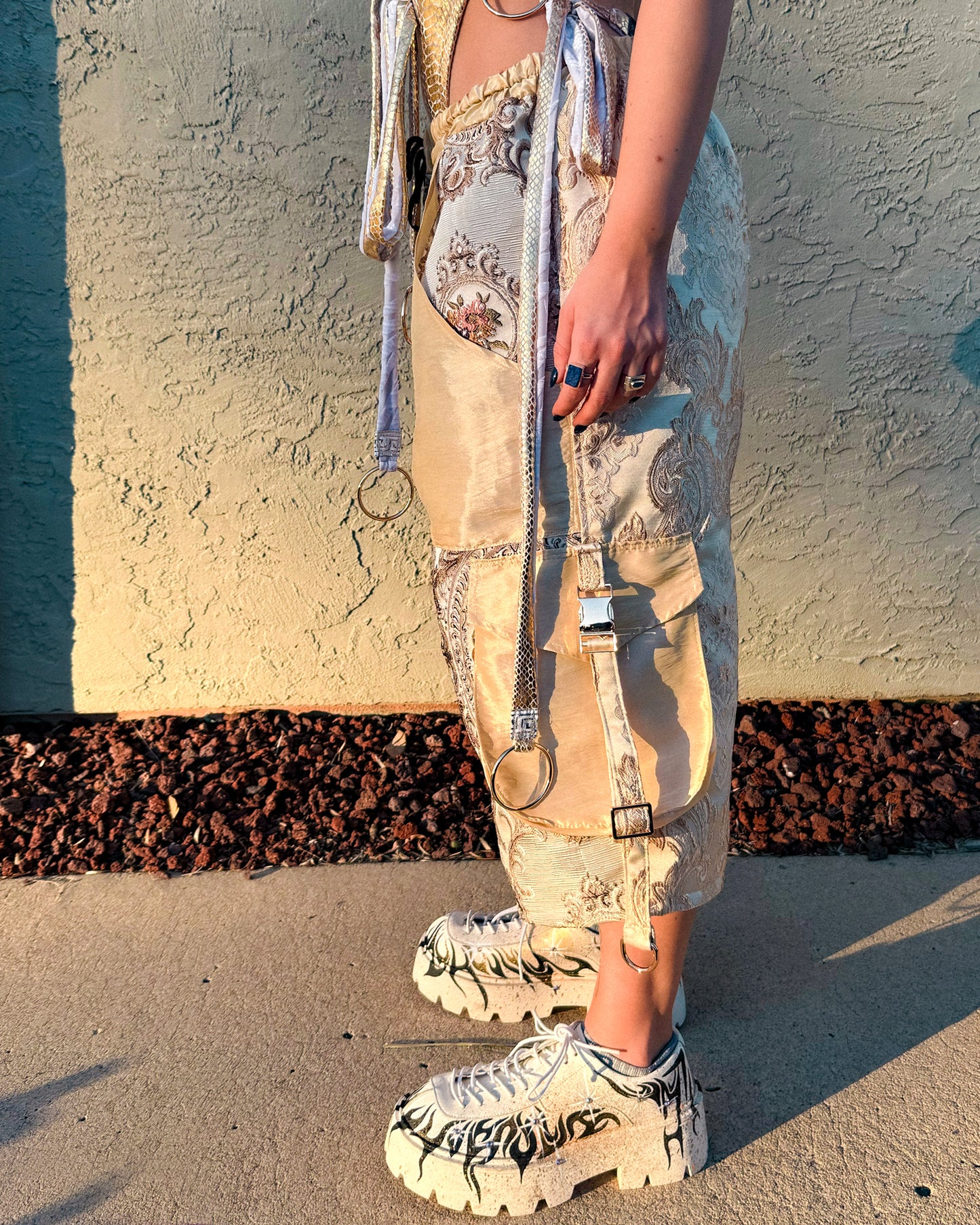 Ivory Rose Unisex Upholstery Cargo Shorts