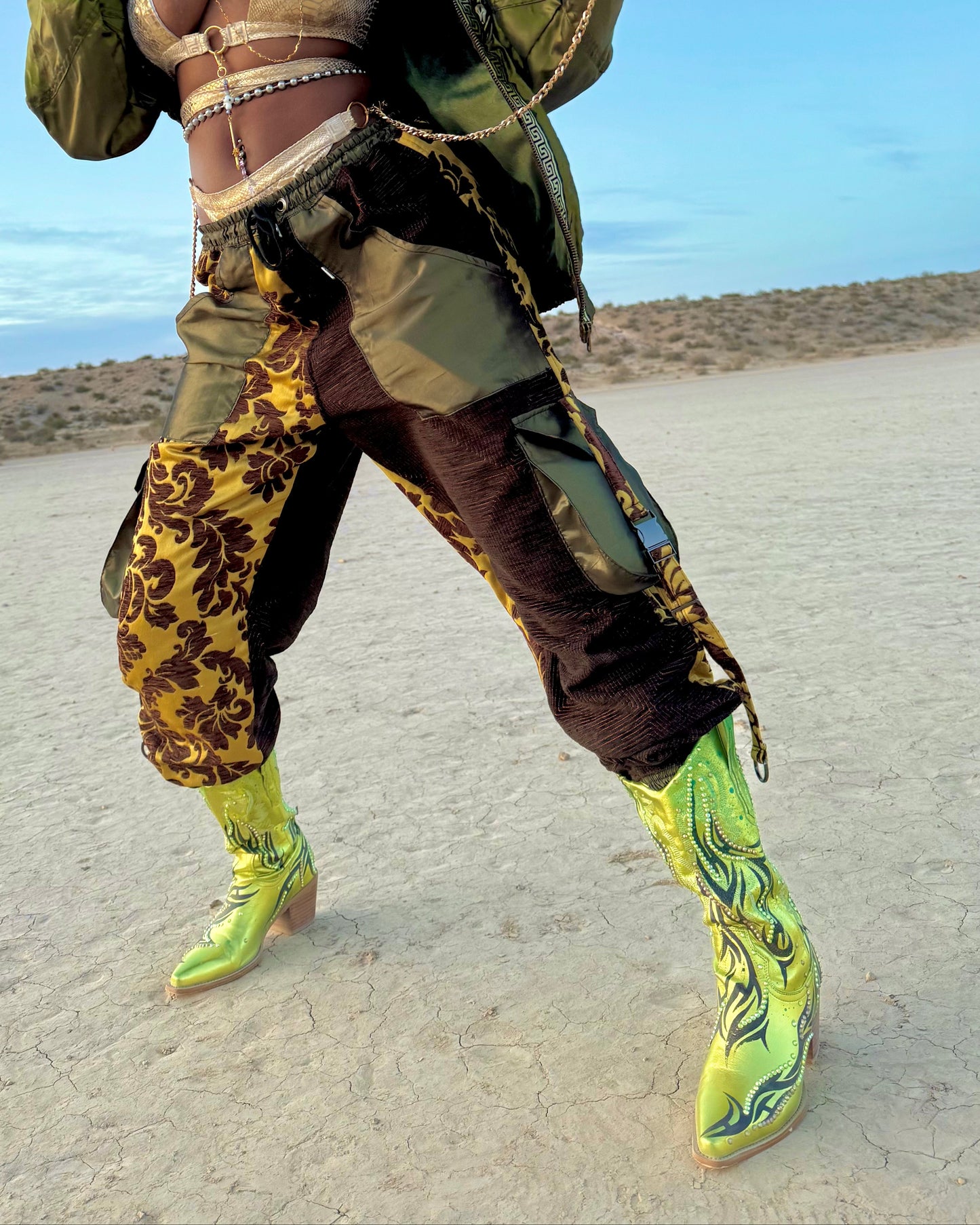 Kiwi Cyber-Cowgirl Boots [ready-to-ship]