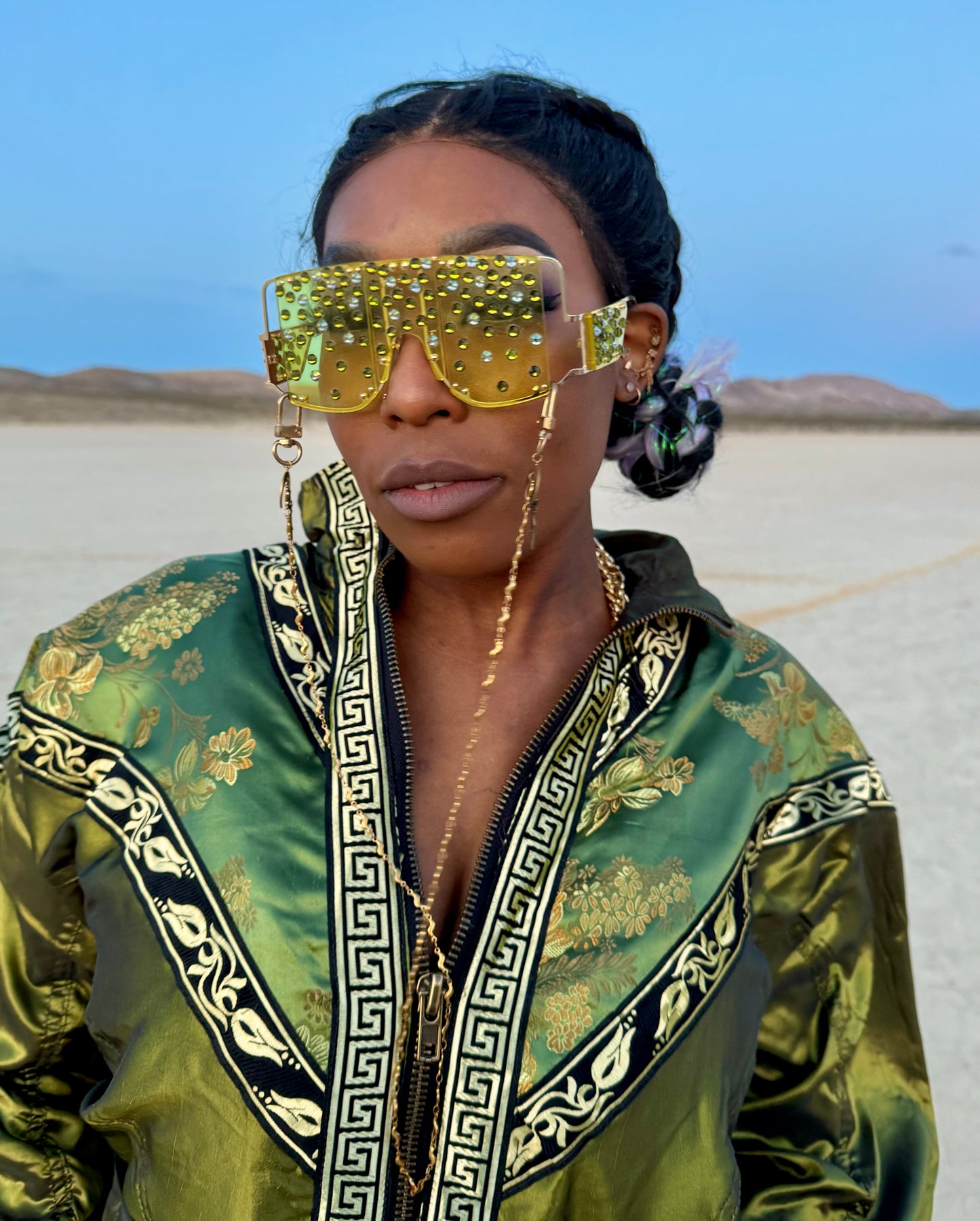 Kiwi Raindrop Oversized Shades