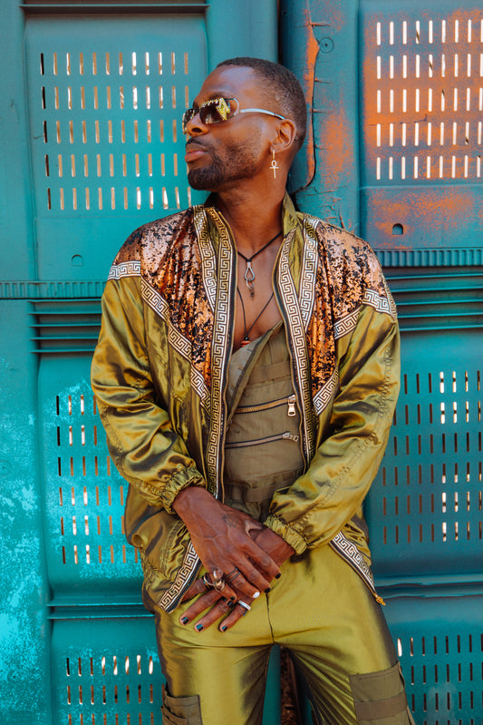 Gilded Jade Unisex Bomber Jacket
