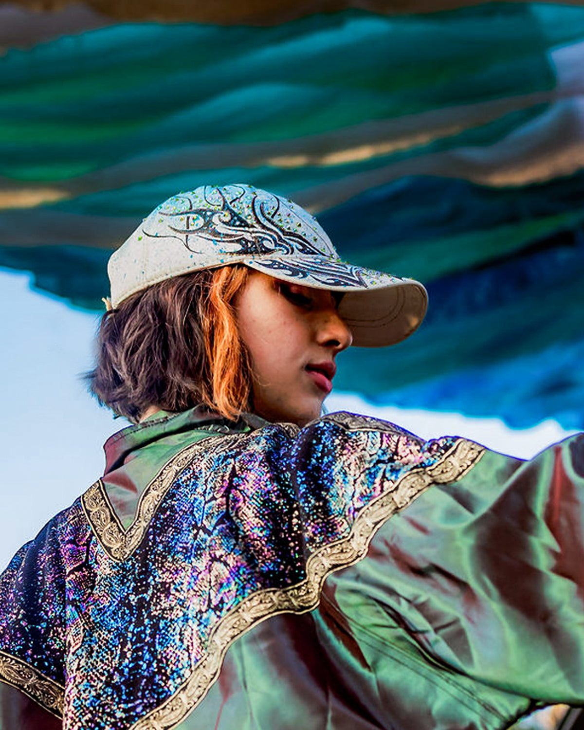 Electricity Hand-Painted Genuine Leather Hat