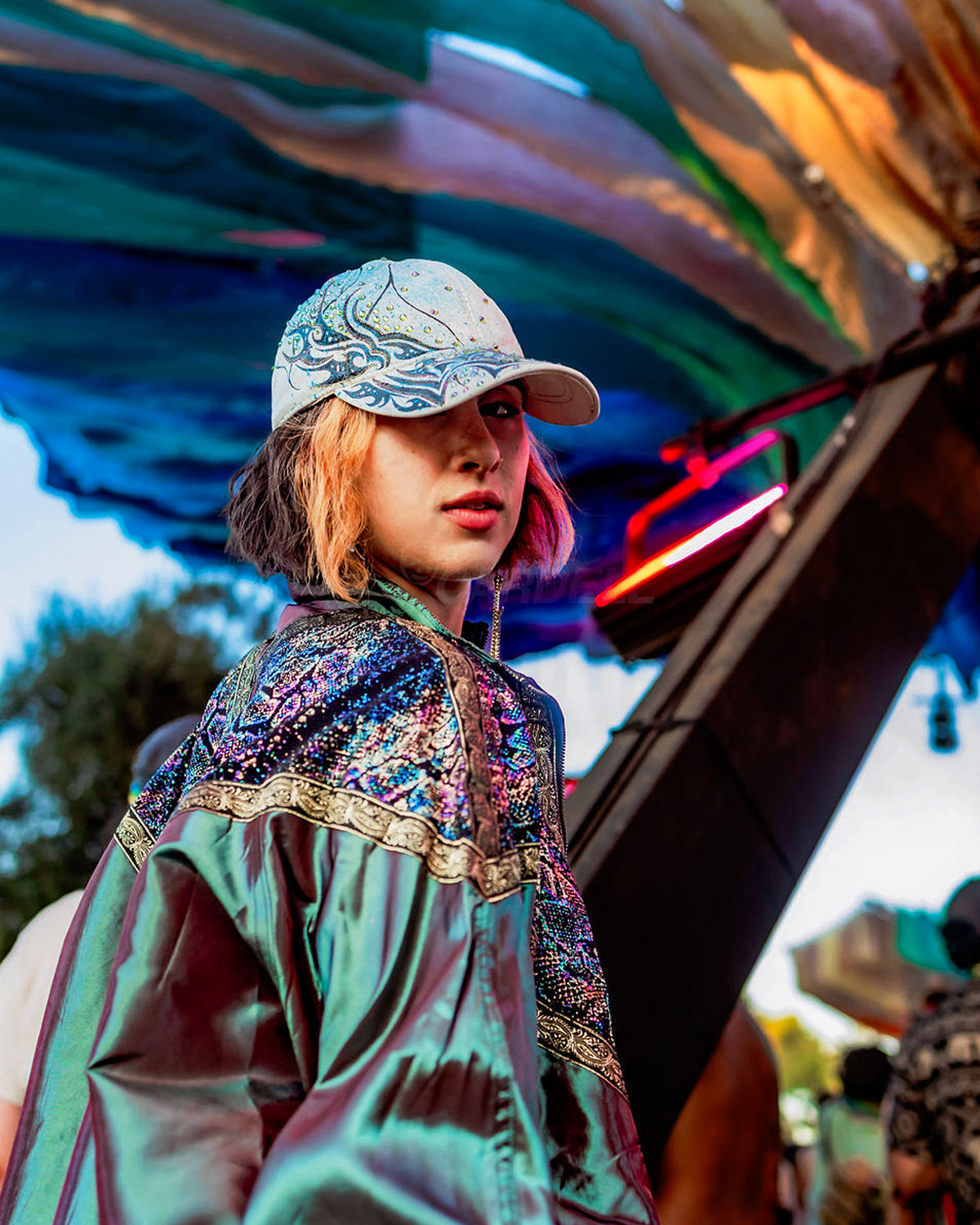 Electricity Hand-Painted Genuine Leather Hat