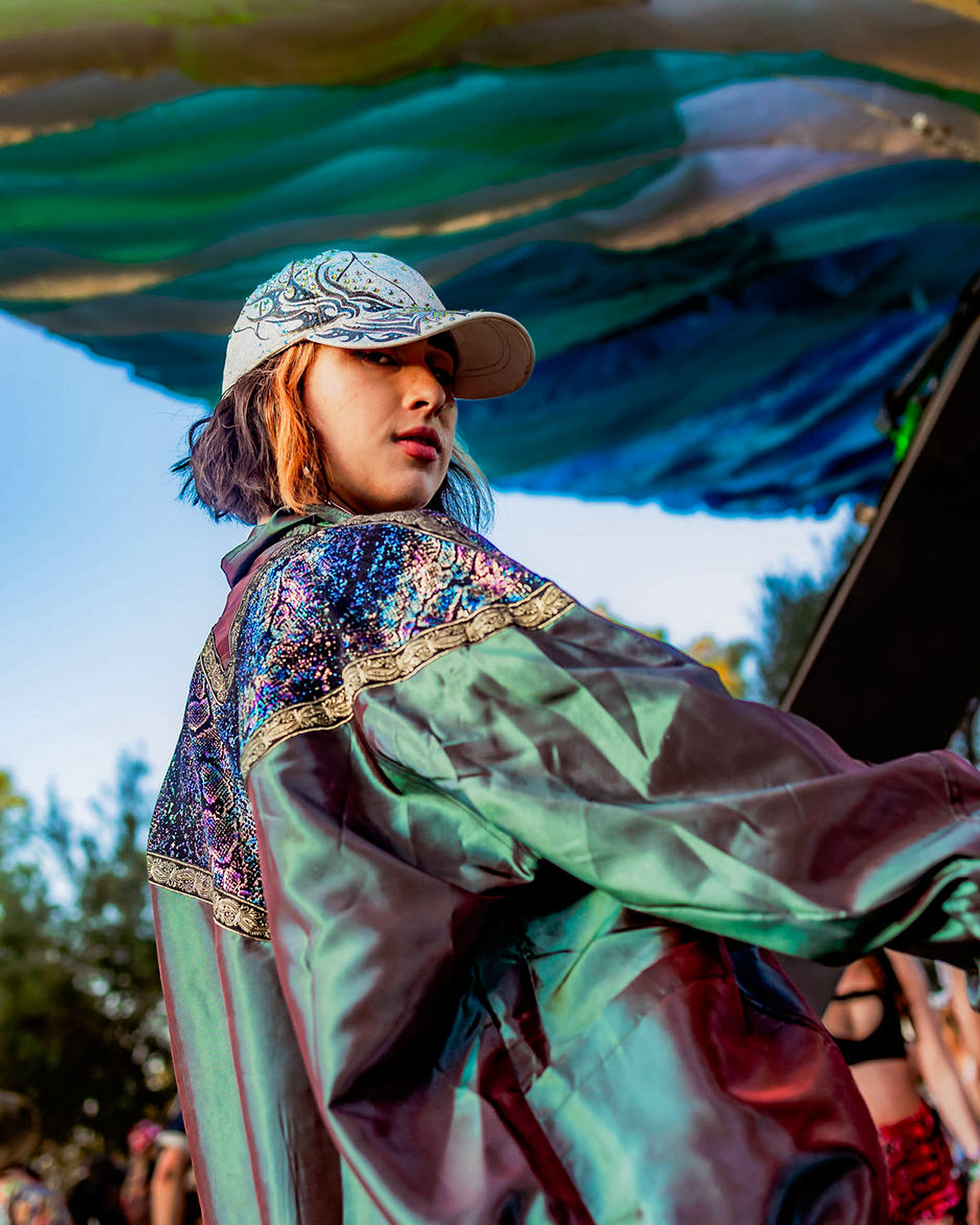 Electricity Hand-Painted Genuine Leather Hat